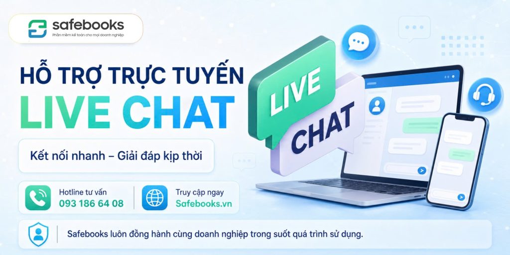 Tổng đài Safebooks và các kênh hỗ trợ khách hàng 2 live chat Safebooks