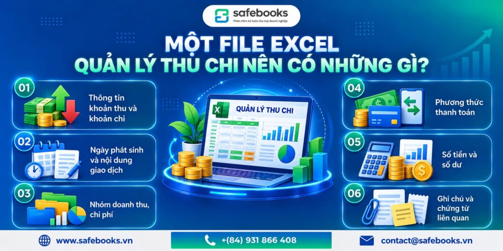 (Tải miễn phí) 10+ mẫu Excel quản lý thu chi đơn giản 2026 2 Một file Excel quản lý thu chi nên có những gì