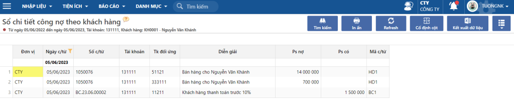 TK 141 – Tạm ứng