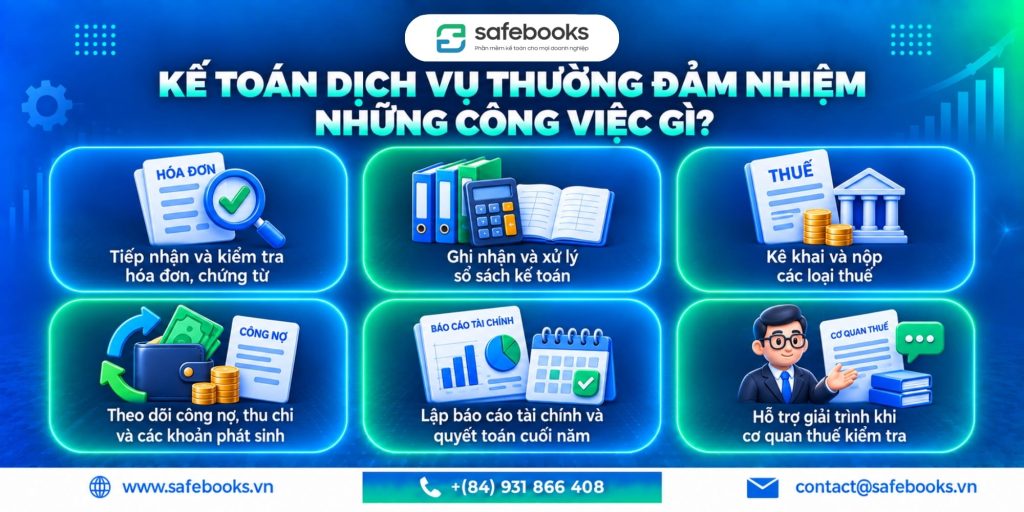 Kế toán dịch vụ thường đảm nhiệm những công việc gì