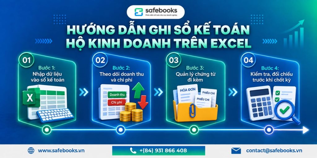 Hướng dẫn ghi sổ kế toán hộ kinh doanh trên Excel