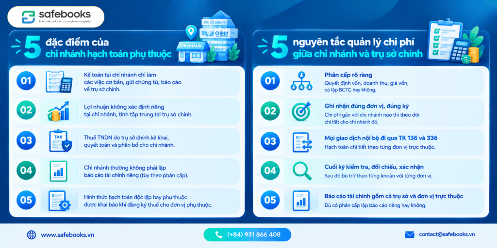 Nguyên tắc quản lý chi phí giữa chi nhánh và trụ sở chính