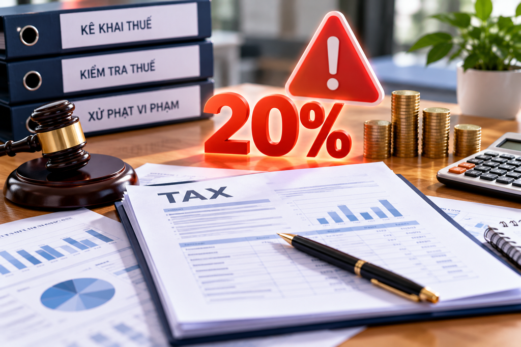 Mức phạt khai sai dẫn đến thiếu tiền thuế: 20% và trường hợp được miễn
