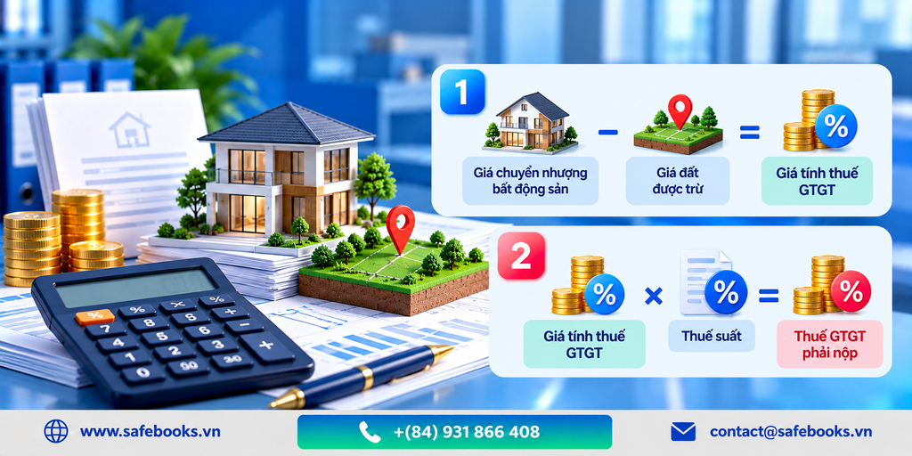 Cách tính thuế GTGT chuyển nhượng bất động sản và giá đất được trừ