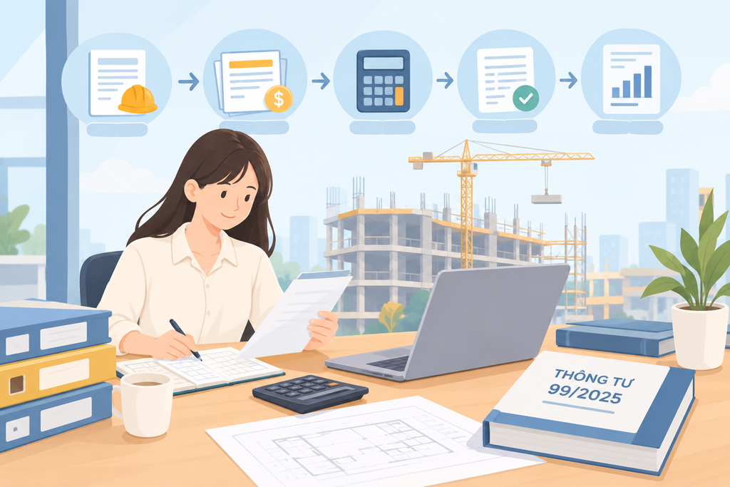 Quy trình hạch toán kế toán xây dựng công trình theo Thông tư 99/2025 1 Quy trình hạch toán kế toán xây dựng công trình theo Thông tư 99/2025