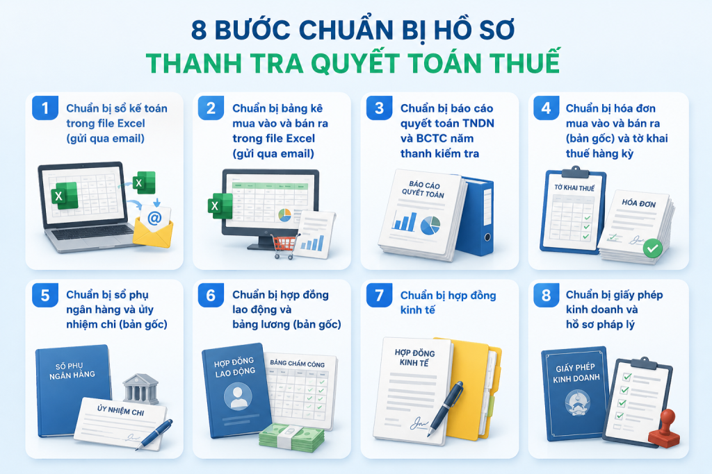 Kinh nghiệm giải trình khi thanh tra quyết toán thuế cho doanh nghiệp 2 Chuẩn bị hồ sơ quyết toán thuế