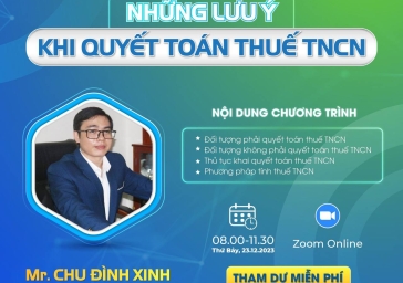 Hội thảo “NHỮNG LƯU Ý KHI QUYẾT TOÁN THUẾ TNCN”