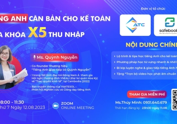 [Hội thảo online] TIẾNG ANH CĂN BẢN CHO KẾ TOÁN – CHÌA KHÓA X5 THU NHẬP