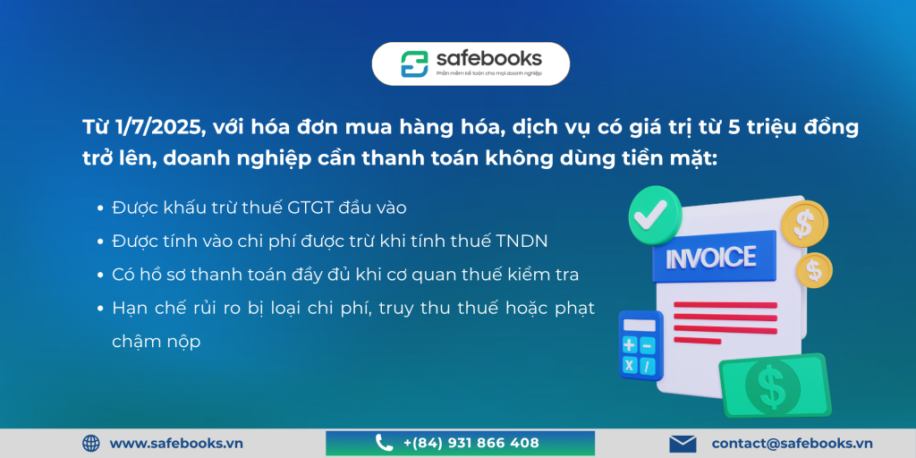 Hóa đơn trên 5 triệu có cần chuyển khoản không?