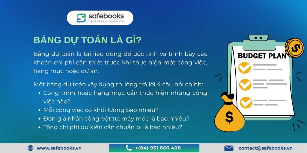 Bảng dự toán là gì