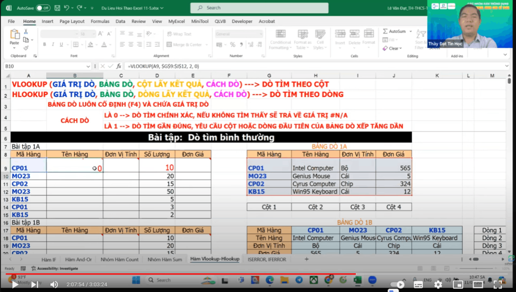 VLOOKUP/HLOOKUP - Dò tìm giá trị