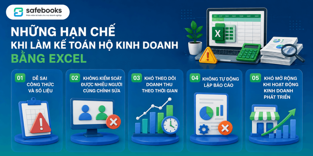 Những hạn chế khi làm kế toán hộ kinh doanh bằng Excel