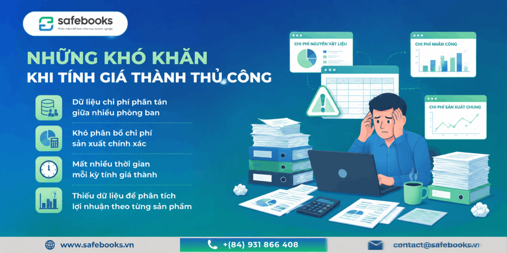 Những khó khăn khi tính giá thành bằng Excel hoặc thủ công