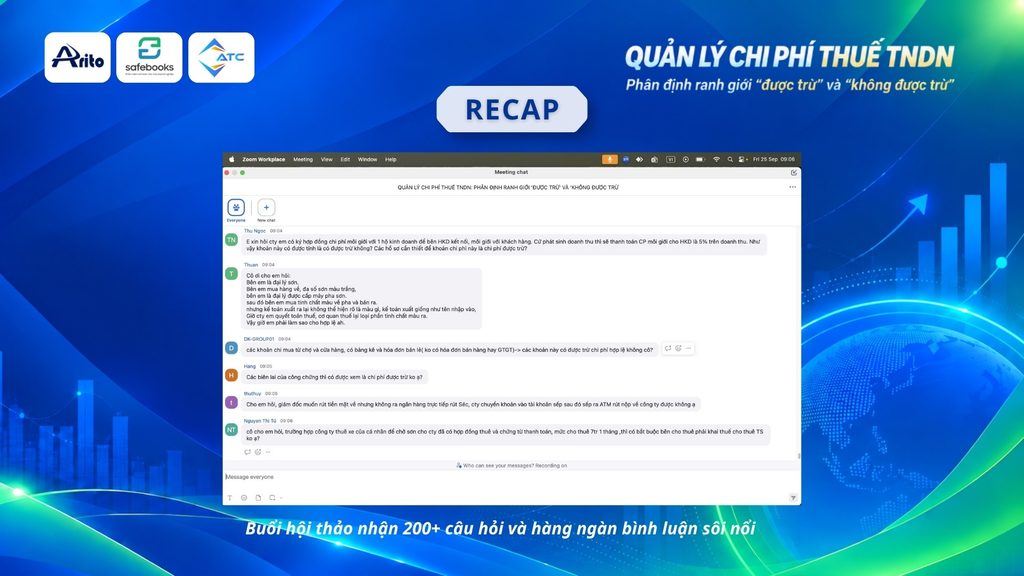 RECAP WEBINAR: QUẢN LÝ CHI PHÍ THUẾ TNDN: PHÂN ĐỊNH RANH GIỚI ‘ĐƯỢC TRỪ’ VÀ ‘KHÔNG ĐƯỢC TRỪ' 3 image 34