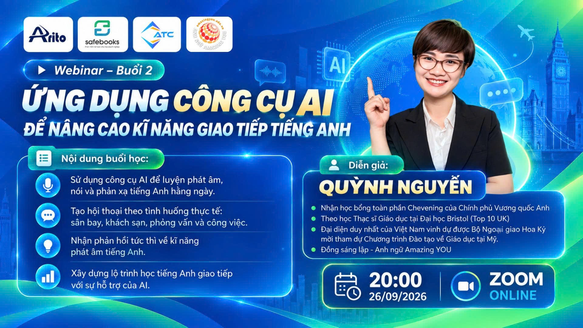 ứng dụng 6 công cụ AI trong giao tiếp tiếng anh